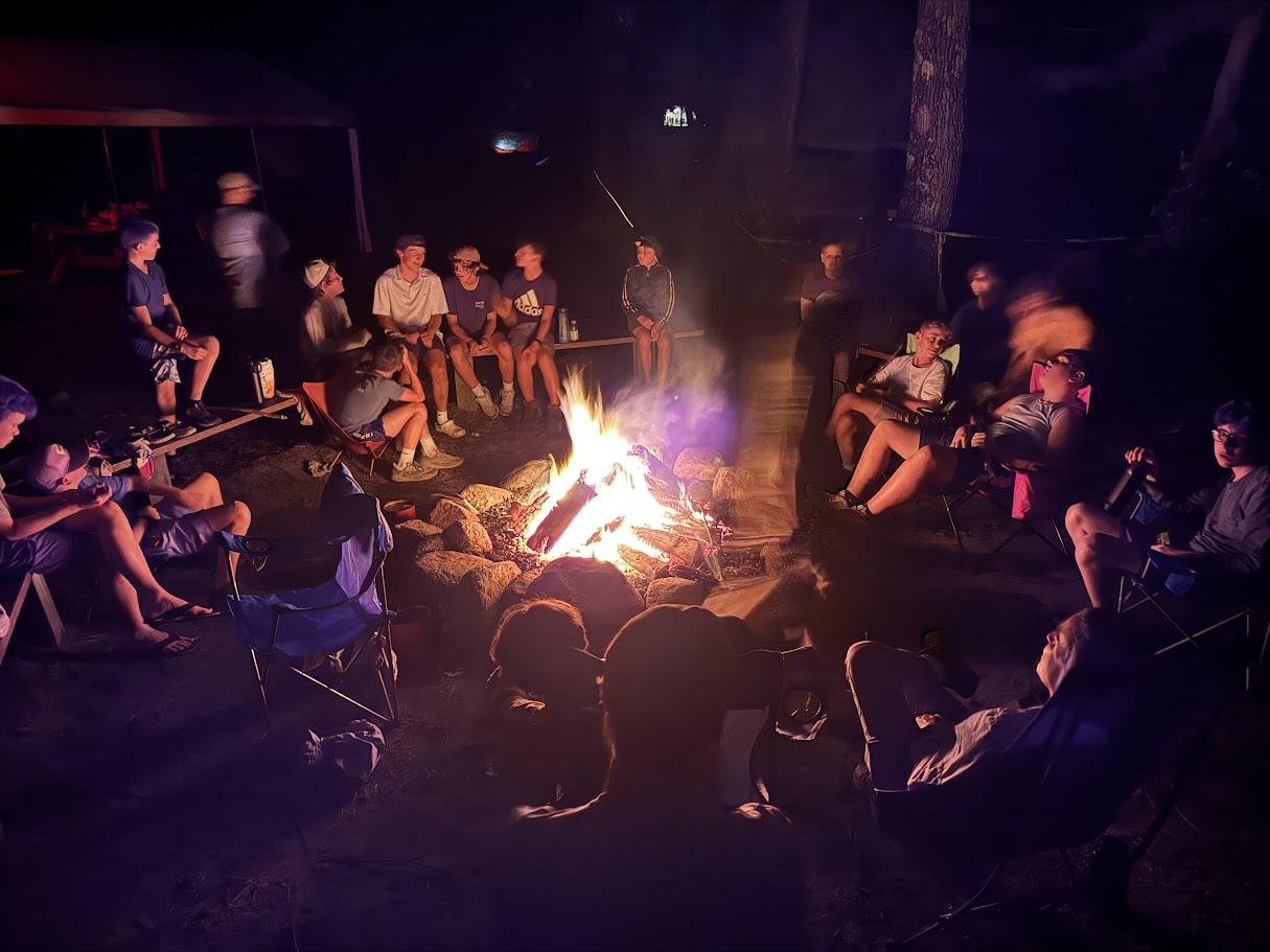 Campfire gathering at Yawgoog.